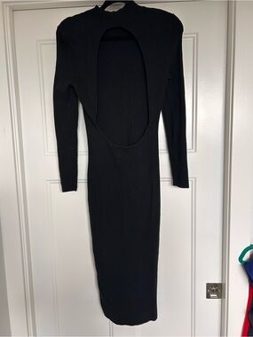 Abercrombie & Fitch Black Long-Sleeve Bodycon Dress with Open Back